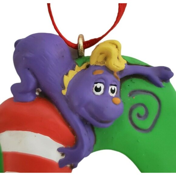 Cat In Hat Christmas Ornament Wreath Monkey Dog Scarf Dr Seuss Henson Vintage - Picture 2 of 7